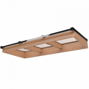Lichtstraat met lessenaarsdak, onderbouw van onbehandeld douglas, gelaagd glas, 240,2 x 100 cm, zwart.