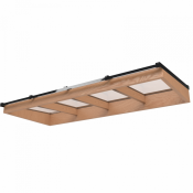 Lichtstraat met lessenaarsdak, onderbouw van onbehandeld douglas, gelaagd glas, 322,2 x 125 cm, zwart.