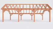 Constructiepakket kapschuur | 9280x4105x3715mm | fijnbezaagd Douglas