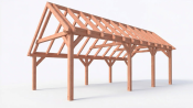 Constructiepakket kapschuur | 8865x4105x3715mm | fijnbezaagd Douglas