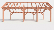 Constructiepakket kapschuur | 8865x4105x3715mm | fijnbezaagd Douglas