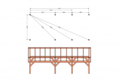 Constructiepakket kapschuur | 8865x4105x3715mm | fijnbezaagd Douglas