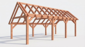 Constructiepakket kapschuur | 8220x4105x3715mm | fijnbezaagd Douglas