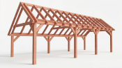 Constructiepakket kapschuur | 9925x4105x3715mm | fijnbezaagd Douglas