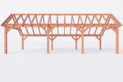 Constructiepakket kapschuur | 9925x4105x3715mm | fijnbezaagd Douglas