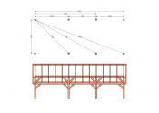 Constructiepakket kapschuur | 9925x4105x3715mm | fijnbezaagd Douglas
