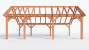 Constructiepakket kapschuur | 8150x4105x3715mm | fijnbezaagd Douglas