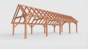Constructiepakket kapschuur | 12190x4105x3715mm | fijnbezaagd Douglas
