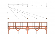 Constructiepakket kapschuur | 12190x4105x3715mm | fijnbezaagd Douglas