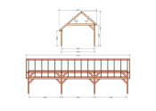 Constructiepakket kapschuur | 11215x4105x3715mm | fijnbezaagd Douglas