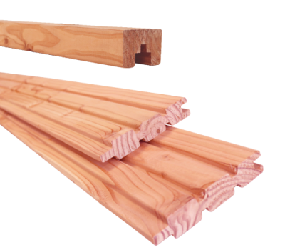 Douglas plankenscherm 2 zijdig triple profiel inclusief afdekkap, 187 x 224 cm, onbehandeld.
