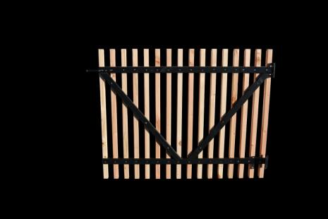 Douglas lattenpoort met zwart gespoten liggers, 100 x 60 cm, onbehandeld.