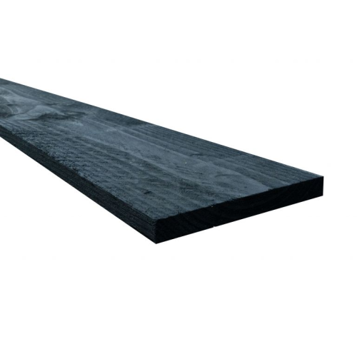 Douglas fijnbezaagde potdekselplank 2,2 x 20 x 300 cm, Zwart gespoten.