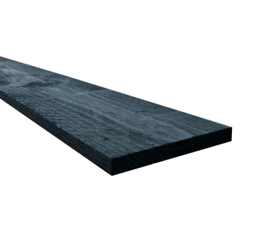Douglas fijnbezaagde potdekselplank 2,2 x 20 x 300 cm, Zwart gespoten.