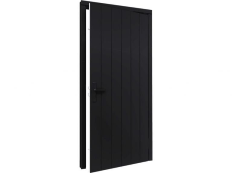 Plaatdeur enkel rechtsdraaiend deur 930x2115 + kozijn 1064x2189mm Zwart (incl. hang en sluitwerk)