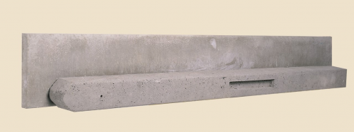 Betonpaal stampbeton 10x10x310 cm, grijs tussenpaal tbv 2 pl