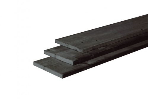 Douglas plank fijnbezaagd 2,2x20x300 zwart gedompeld ACTIE