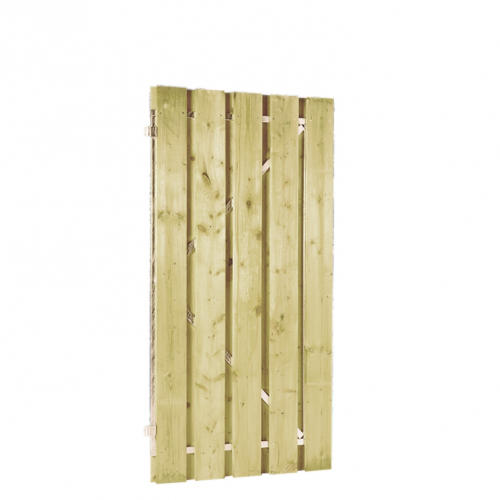 Geschaafde deur grenen op stalen frame 100x180 groen geïmpregneerd
