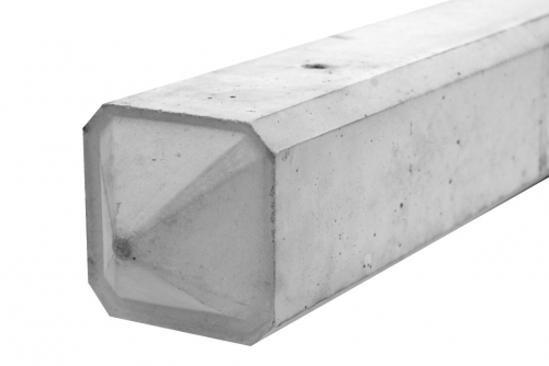 Betonpaal diamantkop 10x10x190 cm, grijs ongecoat, tussen
