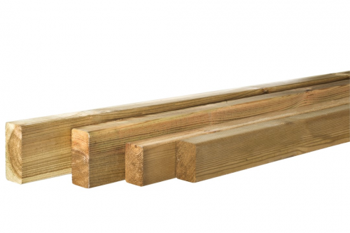 Grenen geschaafde regel 4,5x7x500 cm groen geïmpregneerd