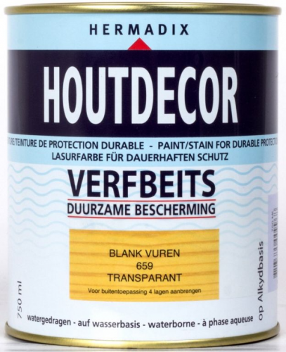 Houtdecor tuinbeits 750 ml 659 blank vuren