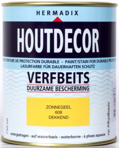 Houtdecor tuinbeits 750 ml 608 zonnegeel