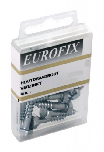 Houtdraadbout M6x35 (10ST) verzinkt