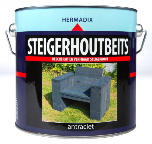 Steigerhoutbeits 2500 ml antraciet