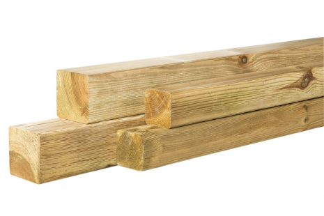 Grenen geschaafde paal 6,8x6,8x400 cm, zonder diamantkop