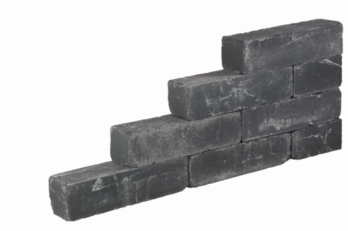 Blockstone small black 12x12x60 cm stapelblok getrommeld