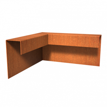 Overzet profiel buitenhoek 30x6,4x15cm Corten 2mm