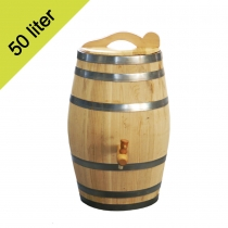 Regenton 50 ltr kastanje +kraan/handvat ø 40xh.60 cm