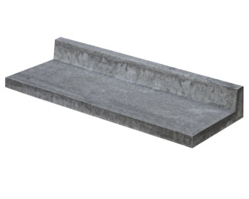 Traptrede L element 120x42x15 zwart