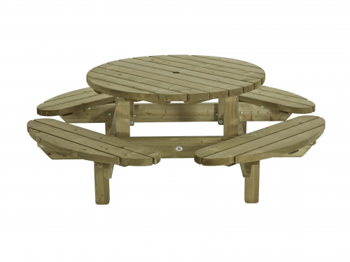 Picknicktafel rond, 210cm (gemonteerd)