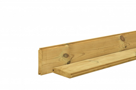 Grenen afdekplank blokhutprofiel 2,8 cm 200 cm