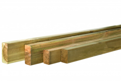Grenen geschaafde regel 4,4x6,8x240 cm groen geïmpregneerd