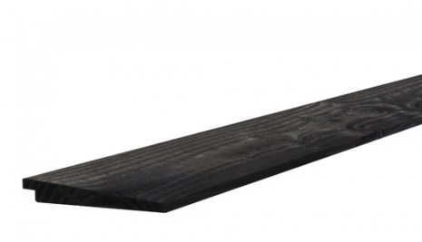 Douglas zweeds rabat smal 1,0-2,1x16,5x500 cm zwart gedompeld