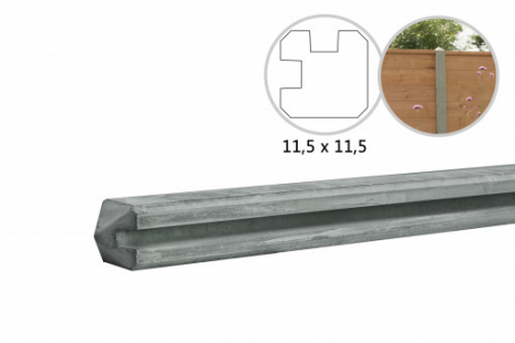 Betonpaal dmk 11,5x11,5x278 cm, grijs hoek ongecoat