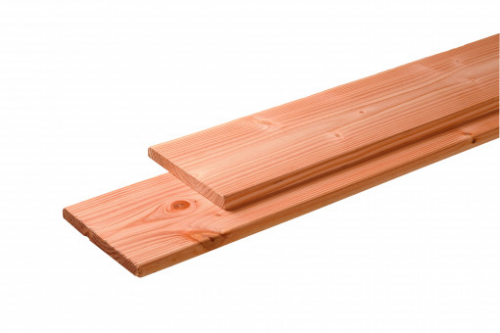 Douglas plank geschaafd, 1 zijde fijnbezaagd 2,8x24,5x400 onbeh.