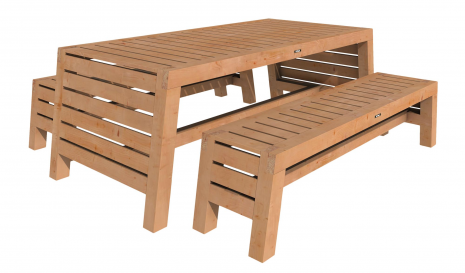 HH Douglas tuinset Riva, 2xbank, 1xtafel, onbehandeld