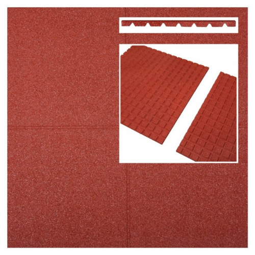 Rubber veiligheidstegel ® SBR 50x50x4 cm rood