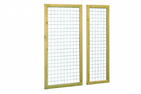 Betonijzertrellis met maas 7,5x7,5 cm, in grenen raamwerk  60x180