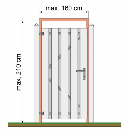 Redvision Tuindeurkozijn met aanslaglat max. 160 cm breed