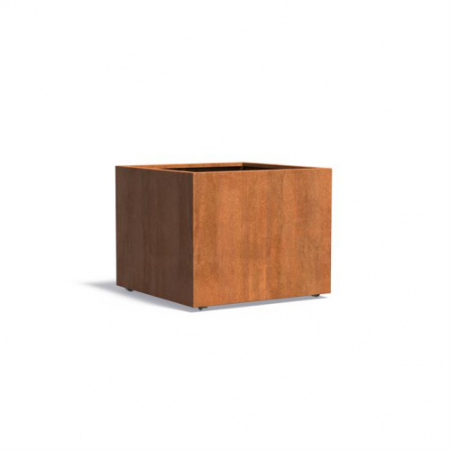 Plantenbak Carrez met wielen 100x100x80 cm CorTen 2mm