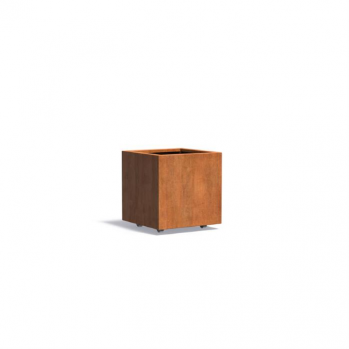 Plantenbak Carrez met wielen 60x60x60 cm CorTen 2mm