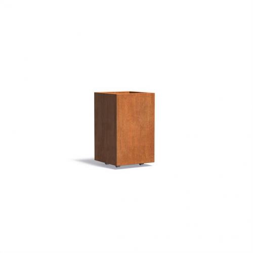Plantenbak Carrez met wielen 50x50x80 cm CorTen 2mm
