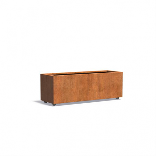 Plantenbak Carrez met wielen 150x50x50 cm CorTen 2mm