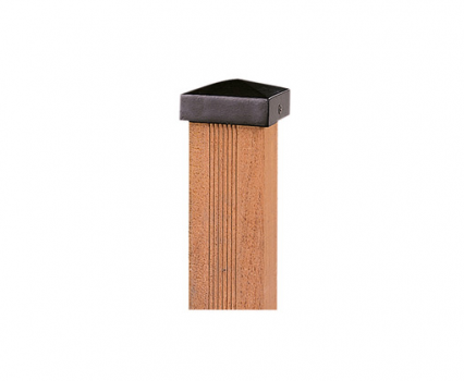 Paalornament piramide 9x9 cm metaal zwart