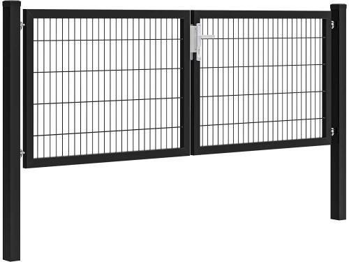 Hillfence dubbele poort Premium incl. slot 300x100 zwart