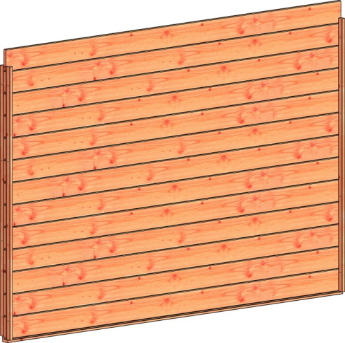 Wandmodule E blokhutprofiel 3405x2200mm douglas onbehandeld